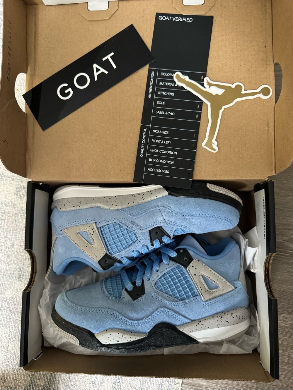 Air Jordan 4 Retro PS “University Blue” Kids Size 12C – GOAT Verified